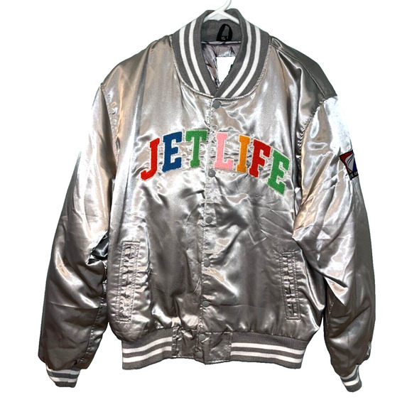 Jet Life Apparel Satin Bomber Jacket Very Rare Curren$y Brand Size XL NWOT - Picture 3 of 13